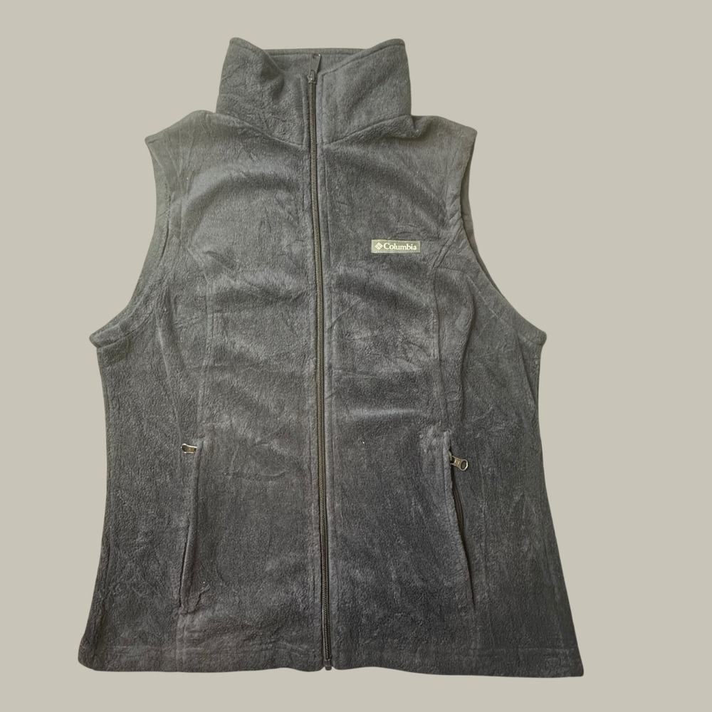 Columbia Vest Womens M WL1023 Navy Blue Full Zip High Pile Fleece Pockets